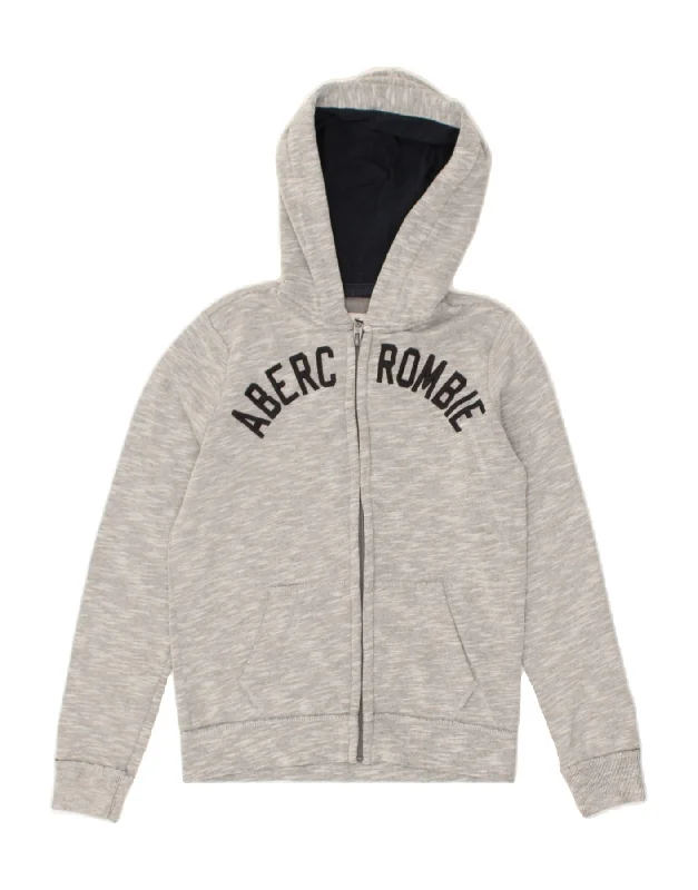 men's oversized sweaters -ABERCROMBIE & FITCH Boys Graphic Zip Hoodie Sweater 9-10 Years Grey