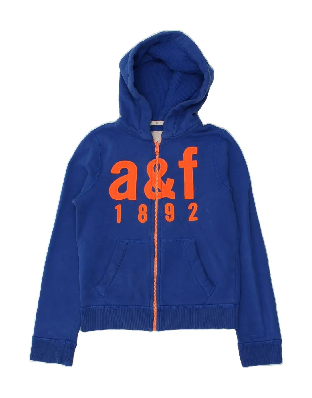 men's casual knit sweaters -ABERCROMBIE & FITCH Boys Muscle Zip Hoodie Sweater 12-13 Years Large Blue