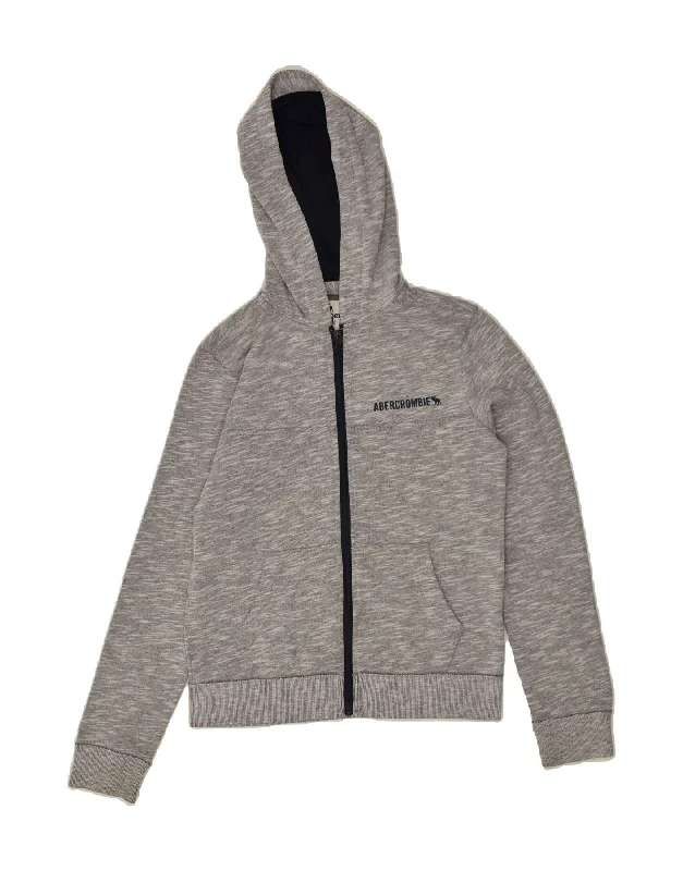 men's lightweight knitted sweaters -ABERCROMBIE & FITCH Boys Zip Hoodie Sweater 11-12 Years Grey Pinstripe