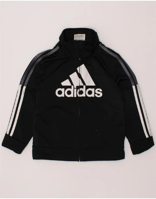 men's custom jackets -ADIDAS Baby Boys Graphic Tracksuit Top Jacket 18-24 Months Black Polyester