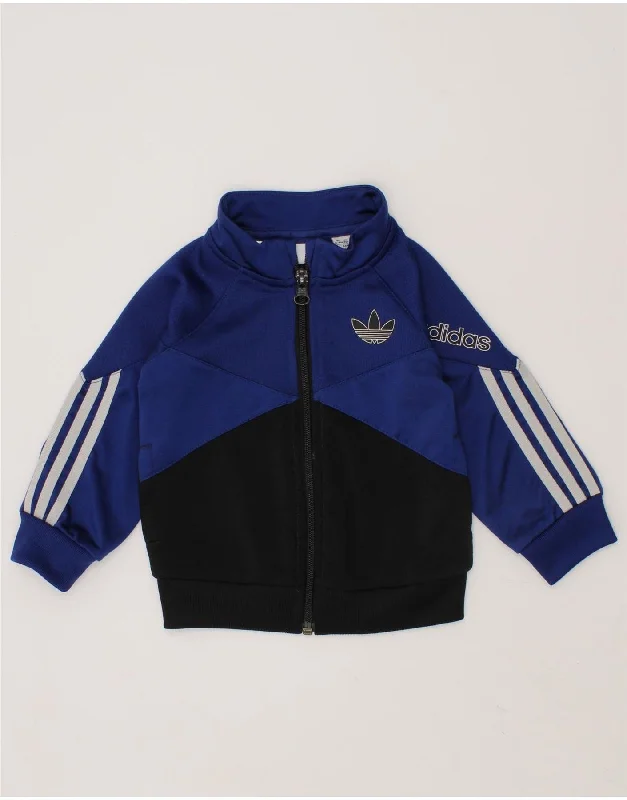 men's classic bomber jackets -ADIDAS Baby Boys Graphic Tracksuit Top Jacket 6-9 Months Blue Colourblock