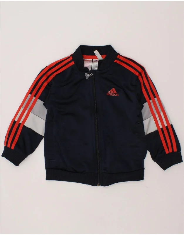 men's softshell outdoor jackets -ADIDAS Baby Boys Tracksuit Top Jacket 18-24 Months Navy Blue Colourblock