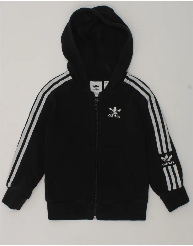 men's cashmere sweaters -ADIDAS Baby Boys Zip Hoodie Sweater 18-24 Months Black Cotton