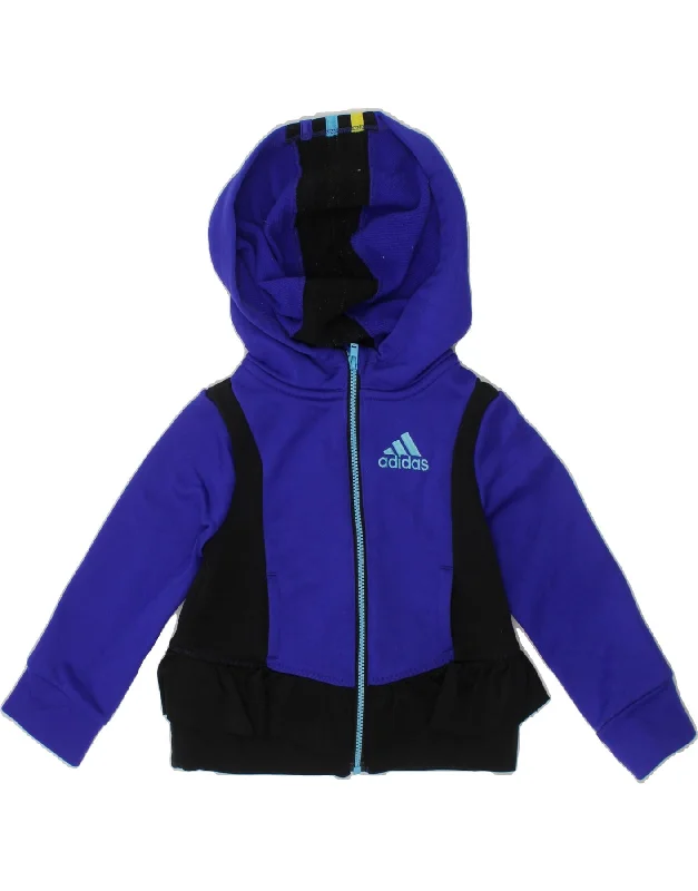 men's soft cashmere sweaters -ADIDAS Baby Girls Climawarm Zip Hoodie Sweater 18-24 Months Blue