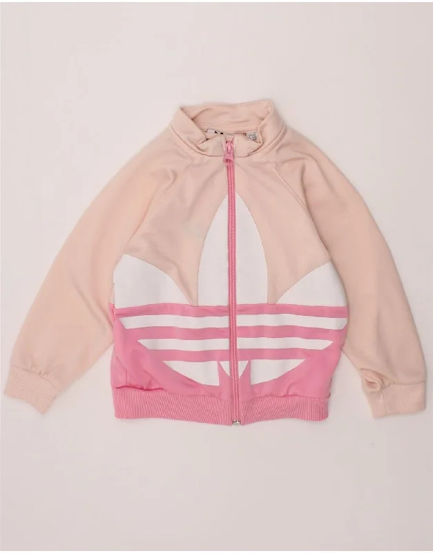 men's trench coats for winter -ADIDAS Baby Girls Graphic Tracksuit Top Jacket 12-18 Months Pink