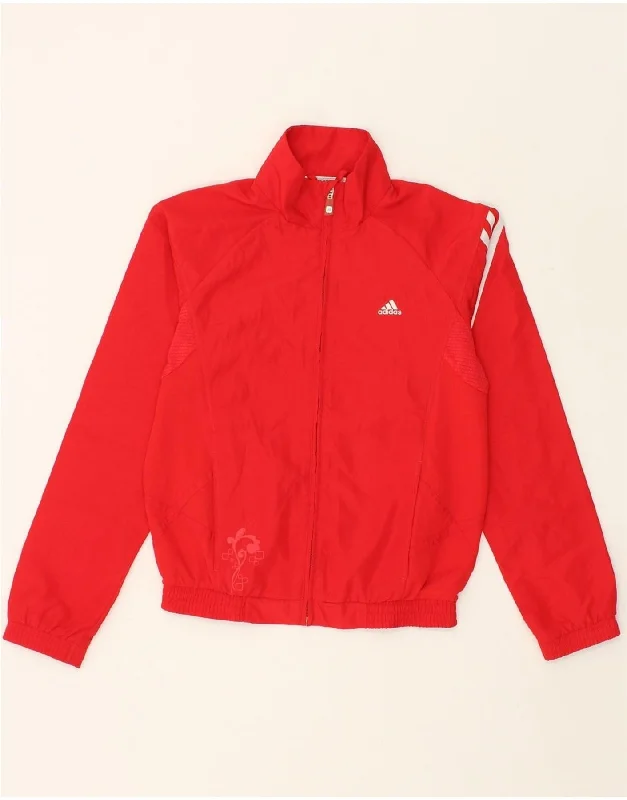 men's functional jackets -ADIDAS Boys Clima 365 Tracksuit Top Jacket 11-12 Years Red Polyester