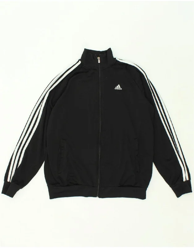 men's jacket for cold weather -ADIDAS Boys Clima 365 Tracksuit Top Jacket 15-16 Years Black Polyester