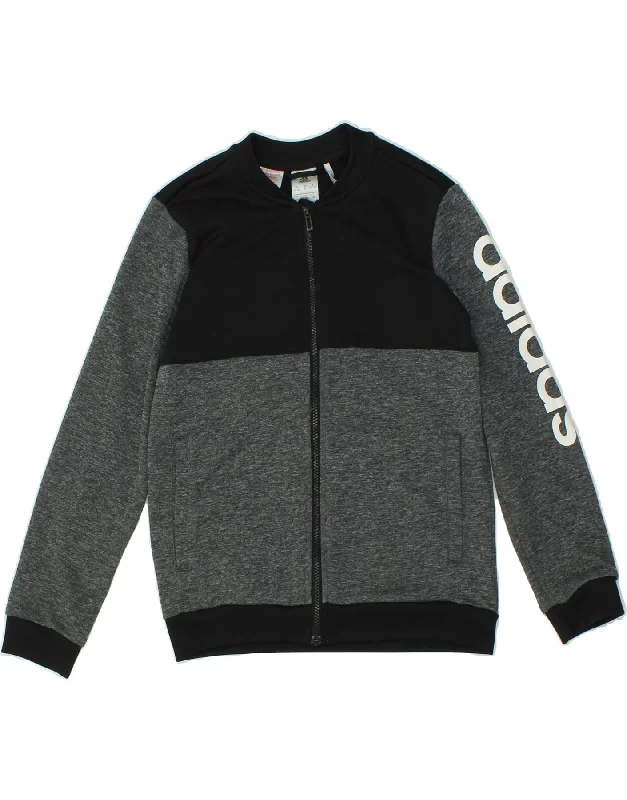 stylish jackets for men -ADIDAS Boys Climalite Graphic Tracksuit Top Jacket 11-12 Years Grey