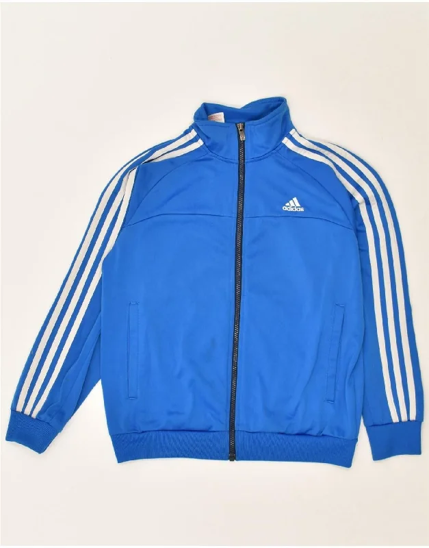 men's heavy insulated jackets -ADIDAS Boys Climalite Tracksuit Top Jacket 11-12 Years Blue Polyester