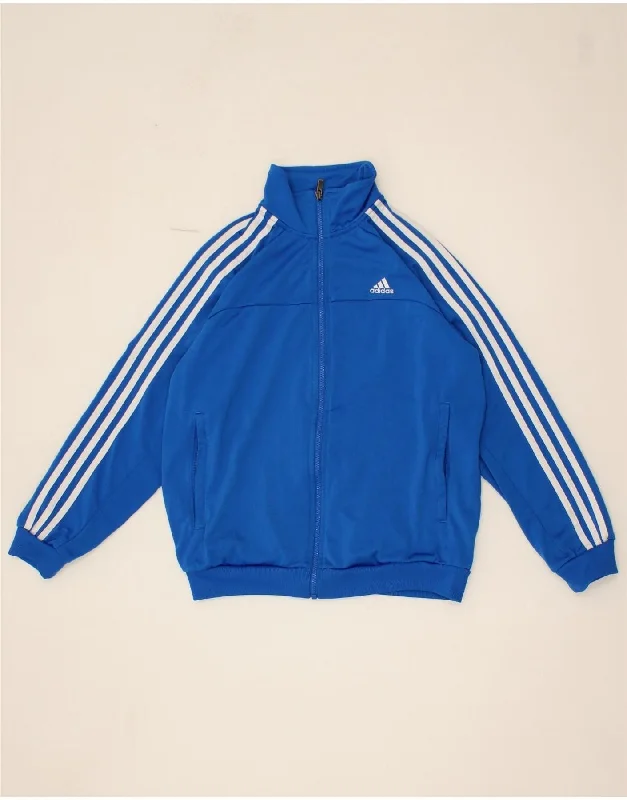 men's quilted winter jackets -ADIDAS Boys Climalite Tracksuit Top Jacket 13-14 Years  Blue Polyester