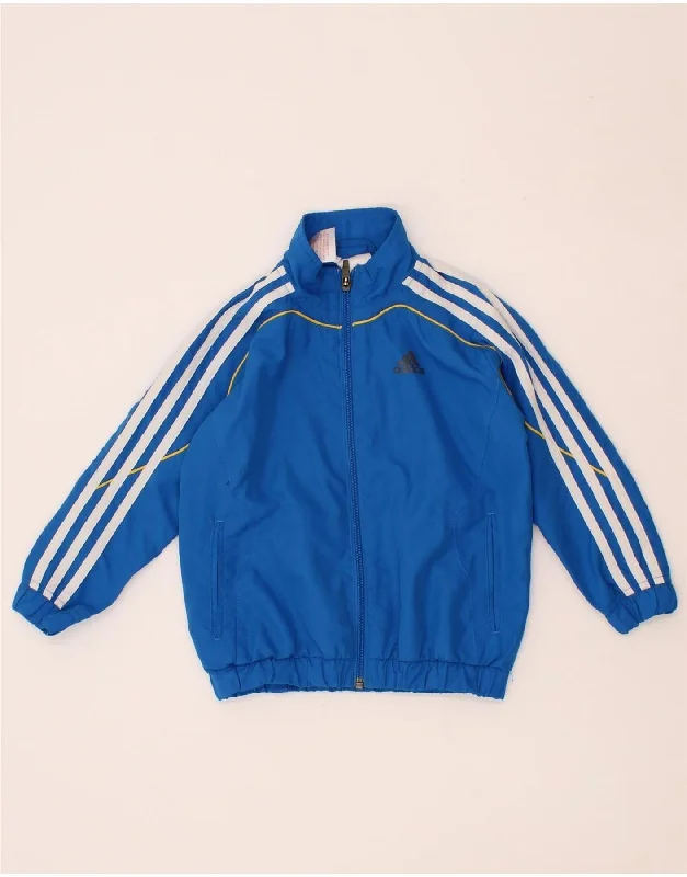 men's outdoor adventure jackets -ADIDAS Boys Climalite Tracksuit Top Jacket 2-3 Years Blue Polyester