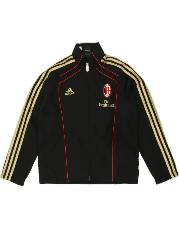 men's zip-up jackets -ADIDAS Boys Fly Emirates Graphic Tracksuit Top Jacket 9-10 Years Black