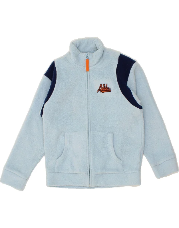 men's lightweight windbreakers -ADIDAS Boys Graphic Fleece Jacket 7-8 Years Blue Colourblock Polyester