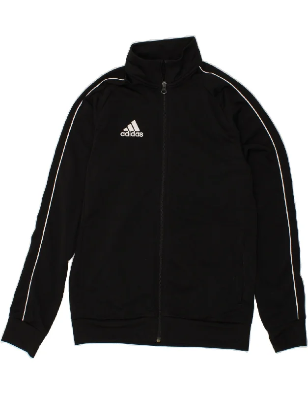 men's stylish puffer jackets -ADIDAS Boys Graphic Tracksuit Top Jacket 10-11 Years Black Polyester