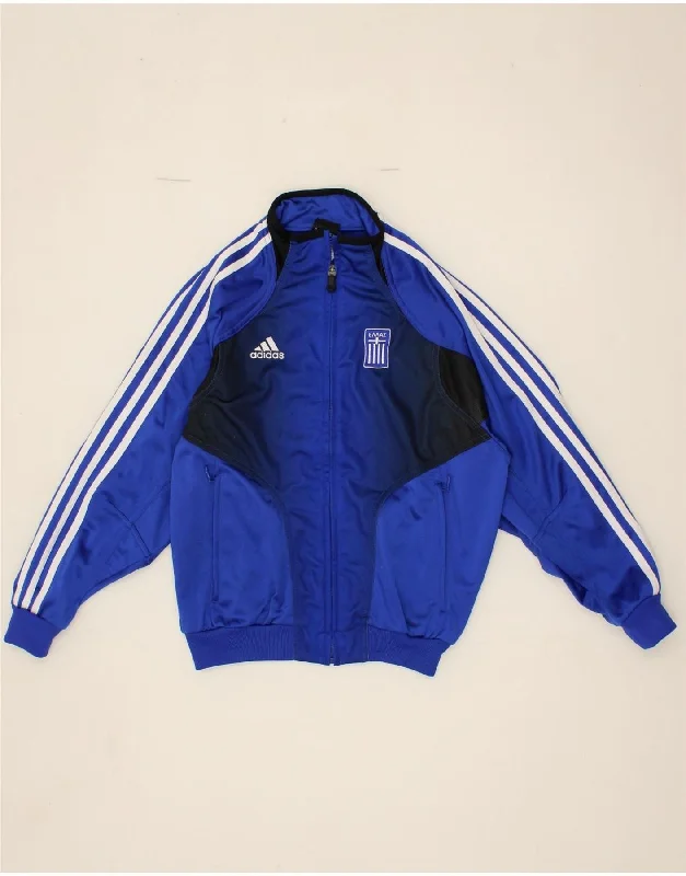 men's hooded jackets -ADIDAS Boys Graphic Tracksuit Top Jacket 11-12 Years Large Blue