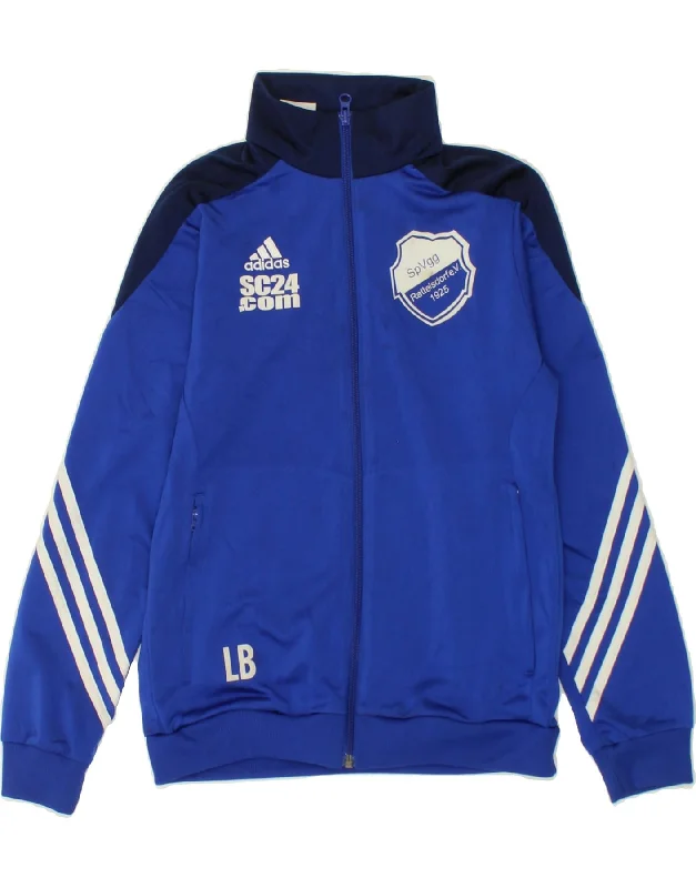 men's varsity jackets -ADIDAS Boys Graphic Tracksuit Top Jacket 11-12 Years Large Blue