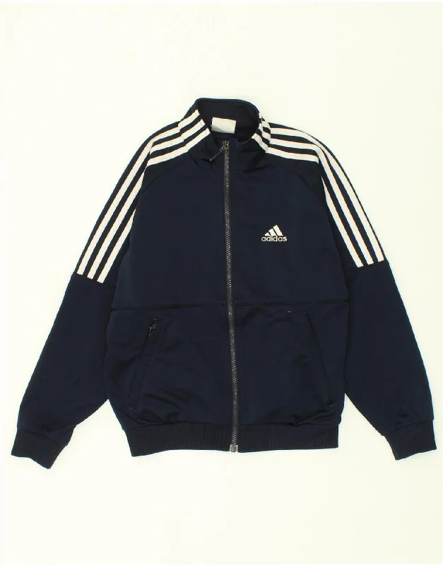 men's functional winter jackets -ADIDAS Boys Graphic Tracksuit Top Jacket 11-12 Years Large Navy Blue