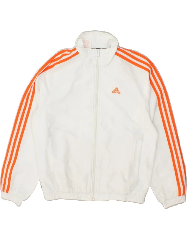 men's lightweight windbreakers -ADIDAS Boys Graphic Tracksuit Top Jacket 11-12 Years White