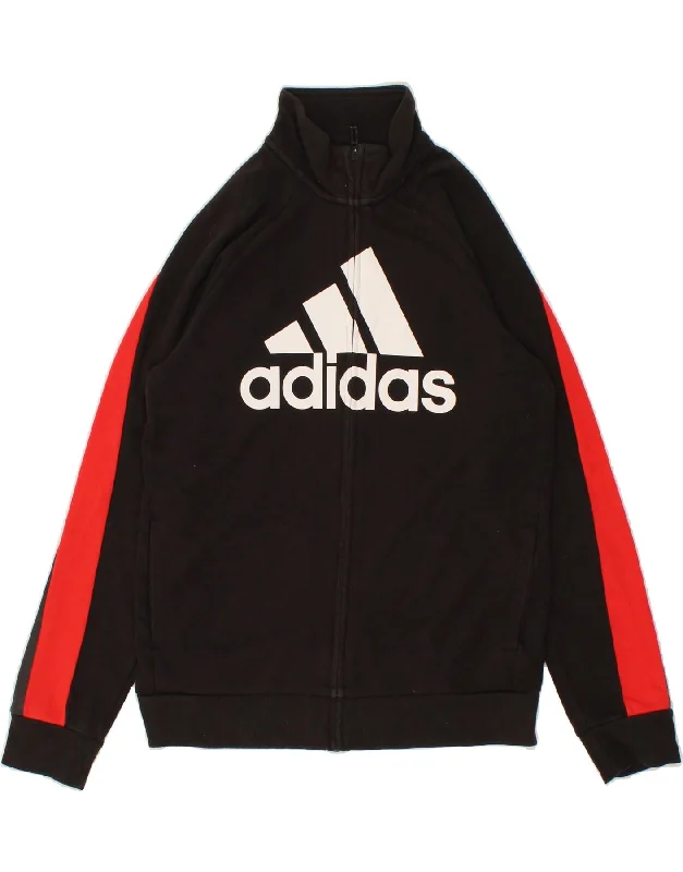 men's lightweight fashion jackets -ADIDAS Boys Graphic Tracksuit Top Jacket 13-14 Years Large  Black