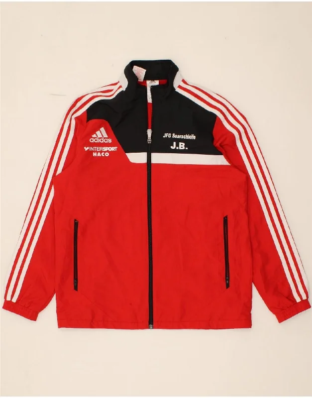 men's heavy insulated jackets -ADIDAS Boys Graphic Tracksuit Top Jacket 13-14 Years XL Red Colourblock