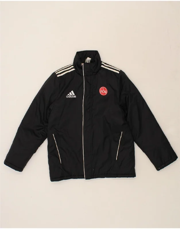 men's lightweight fashion jackets -ADIDAS Boys Graphic Windbreaker Jacket 13-14 Years Black Polyester