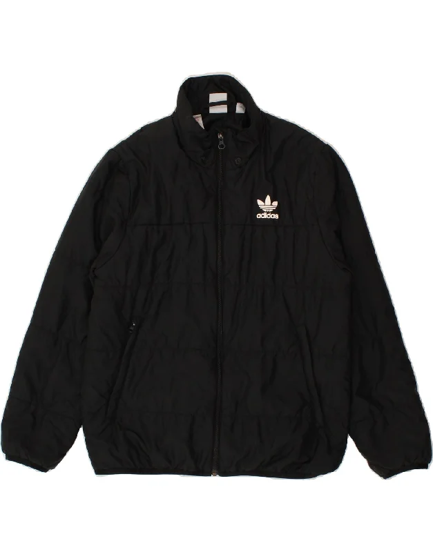 men's chic winter jackets -ADIDAS Boys Padded Jacket 12-13 Years Black Polyester