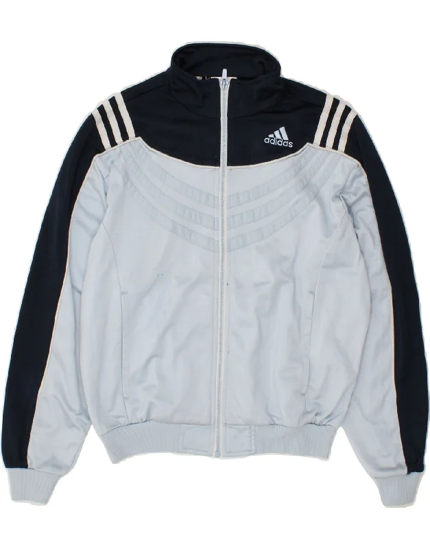 men's reversible jackets -ADIDAS Boys Tracksuit Top Jacket 11-12 Years Blue Colourblock Polyester