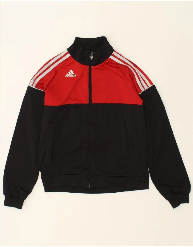 men's lightweight windbreakers -ADIDAS Boys Tracksuit Top Jacket 11-12 Years Medium Black Colourblock