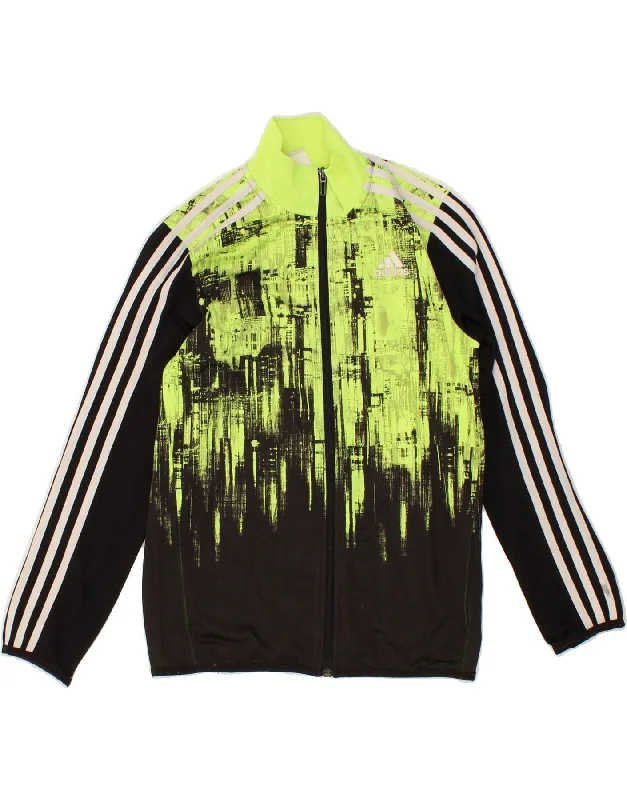 men's classic bomber jackets -ADIDAS Boys Tracksuit Top Jacket 11-12 Years Yellow Colourblock Polyester