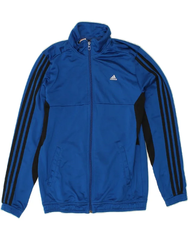 men's insulated winter jackets -ADIDAS Boys Tracksuit Top Jacket 12-13 Years Blue Polyester