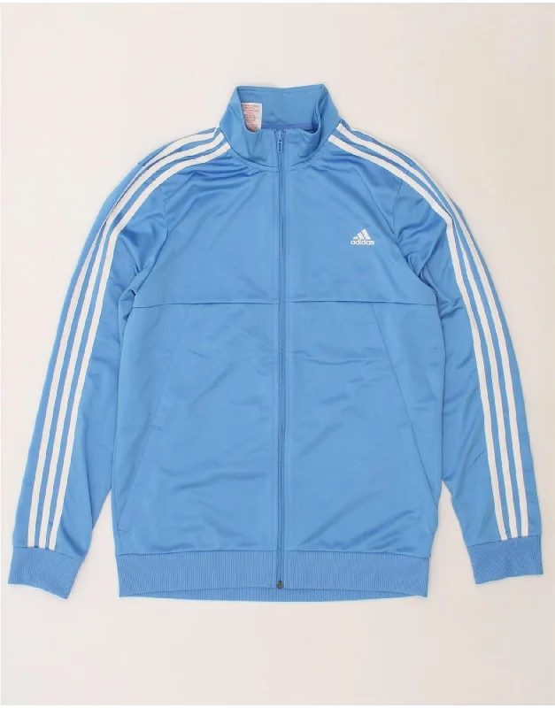 men's classic bomber jackets -ADIDAS Boys Tracksuit Top Jacket 15-16 Years Blue Polyester