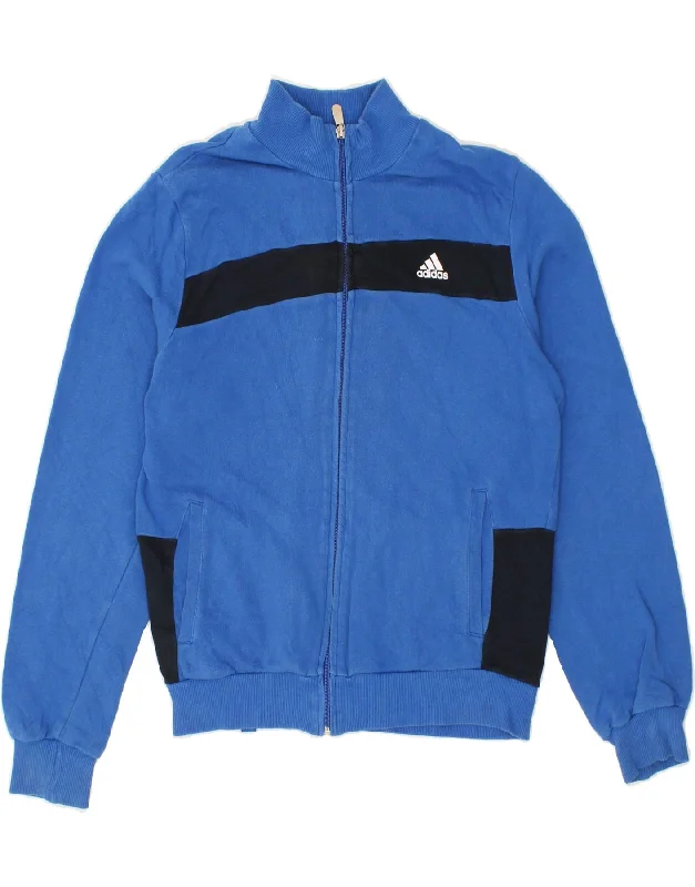 men's windbreakers -ADIDAS Boys Tracksuit Top Jacket 15-16 Years XL Blue Colourblock Cotton