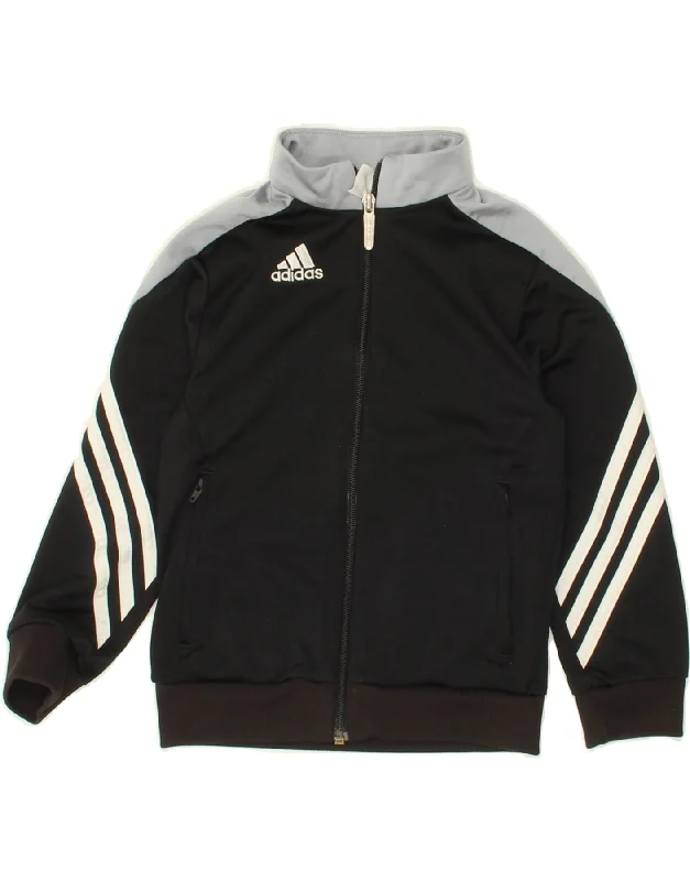 men's winter jackets -ADIDAS Boys Tracksuit Top Jacket 5-6 Years XS  Black Colourblock