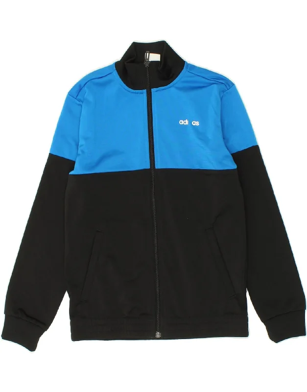 men's lightweight jackets -ADIDAS Boys Tracksuit Top Jacket 9-10 Years Blue Colourblock Polyester