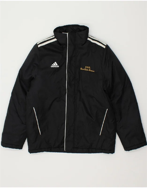 men's trendy jackets for winter -ADIDAS Boys Windbreaker Jacket 11-12 Years Black Polyamide