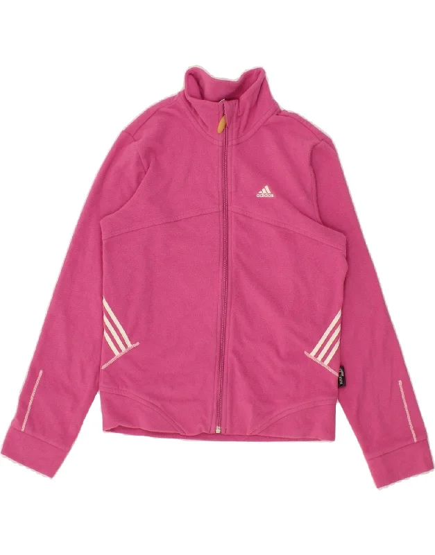 men's tailored wool jackets -ADIDAS Girls Climalite Fleece Jacket 11-12 Years  Pink