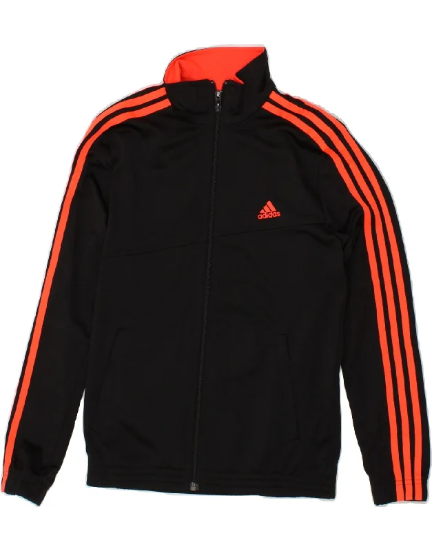 men's padded jackets -ADIDAS Girls Tracksuit Top Jacket 11-12 Years Black Polyester