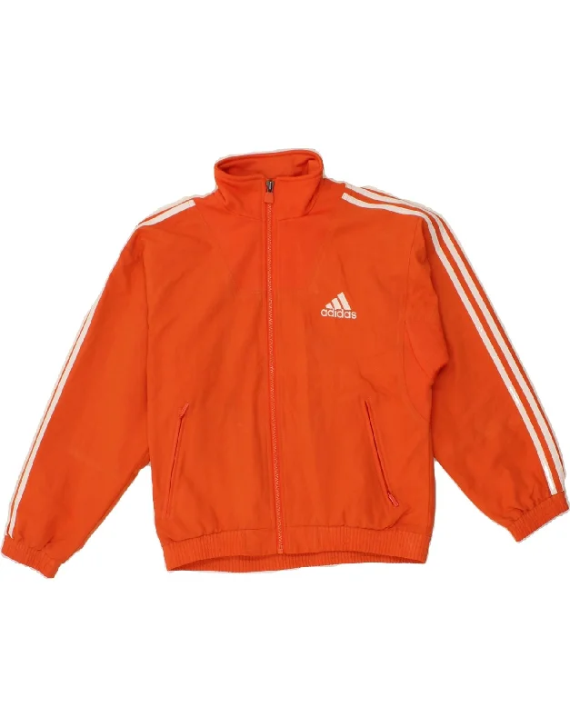 men's softshell outdoor jackets -ADIDAS Girls Tracksuit Top Jacket 11-12 Years Orange Polyester