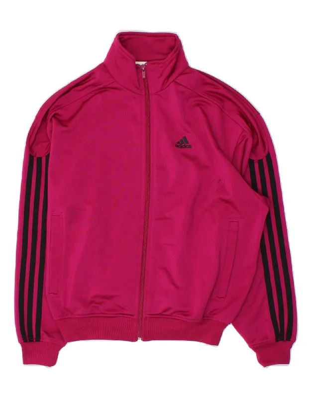 men's outdoor adventure jackets -ADIDAS Girls Tracksuit Top Jacket 11-12 Years Pink Polyester