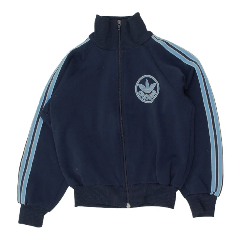 men's down jackets -Adidas Originals Boys Navy Track Jacket | Vintage 90s Kids Sportswear VTG