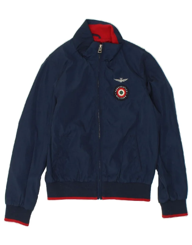 men's fleece winter jackets -AERONAUTICA MILITARE Boys Bomber Jacket 9-10 Years Navy Blue Polyester