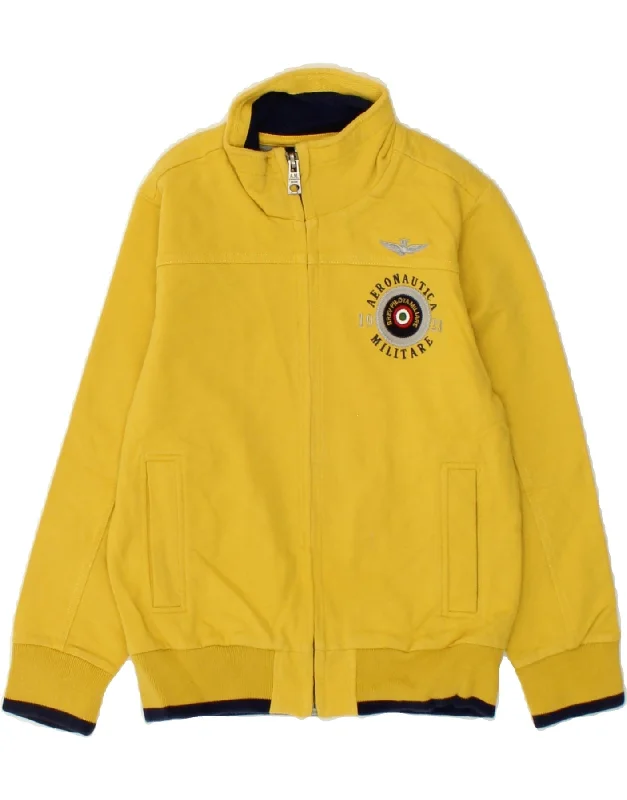 men's faux leather jackets -AERONAUTICA MILITARE Boys Graphic Tracksuit Top Jacket 6-7 Years Yellow