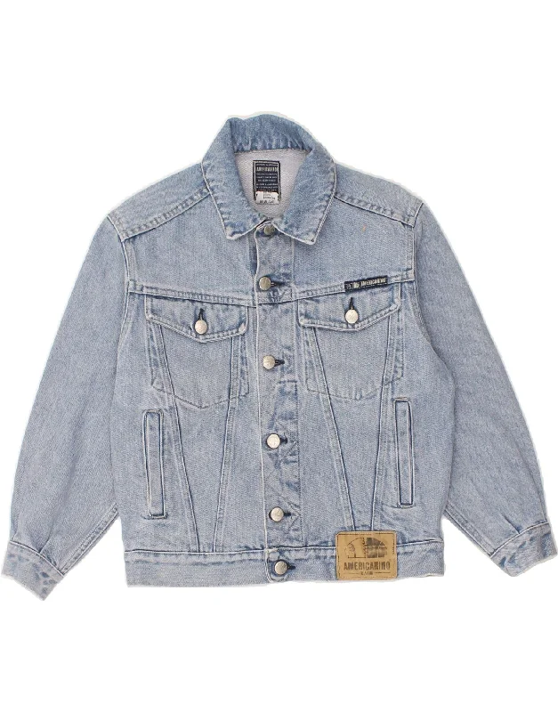 men's military jackets -AMERICANINO Boys Denim Jacket 13-14 Years Small Blue Cotton