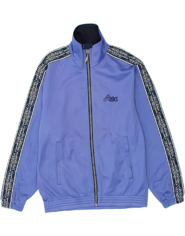 men's classic bomber jackets -ASICS Girls Graphic Tracksuit Top Jacket 11-12 Years Purple Colourblock