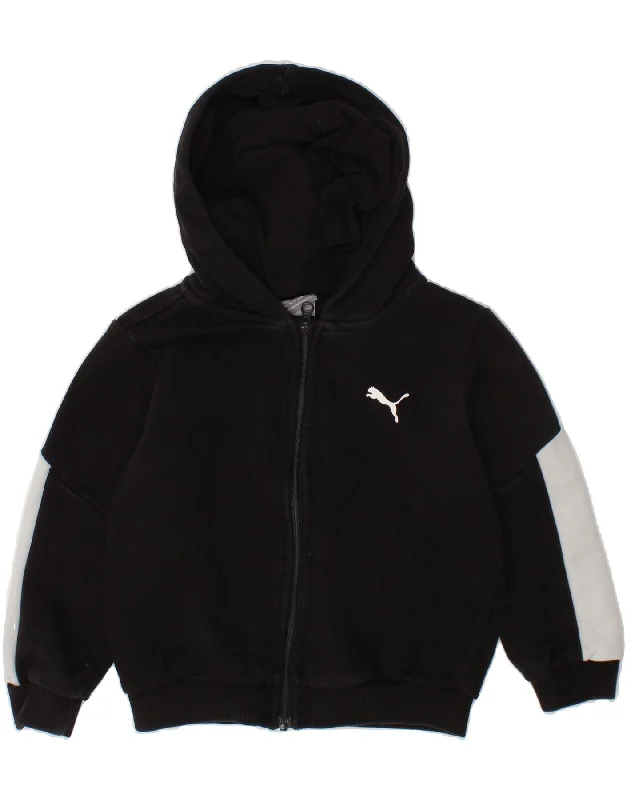 men's pullover sweaters -PUMA Baby Boys Zip Hoodie Sweater 12-18 Months Black Colourblock