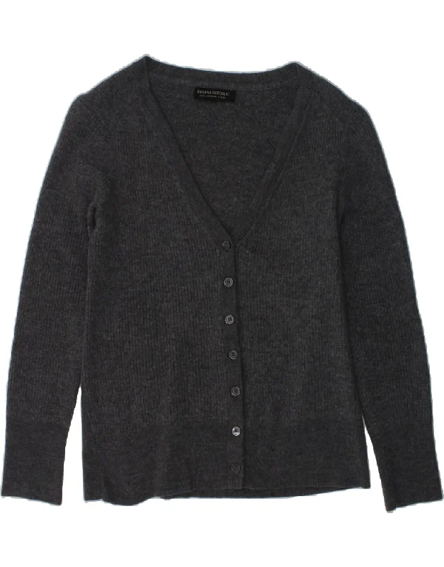 men's high-neck sweaters -BANANA REPUBLIC Girls Cardigan Sweater 10-11 Years Grey Merino Wool