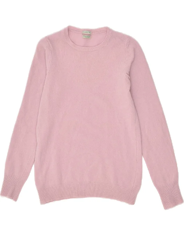 men's knitted pullover sweaters -BENETTON Girls Boat Neck Jumper Sweater 14-15 Years Small Pink