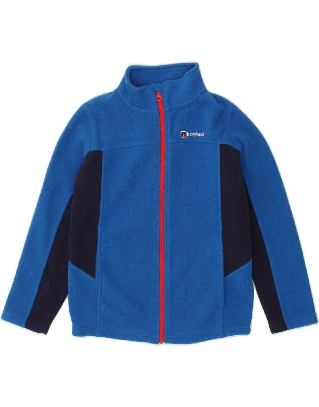 men's zip-up jackets -BERGHAUS Boys Fleece Jacket 11-12 Years Blue Colourblock Polyester