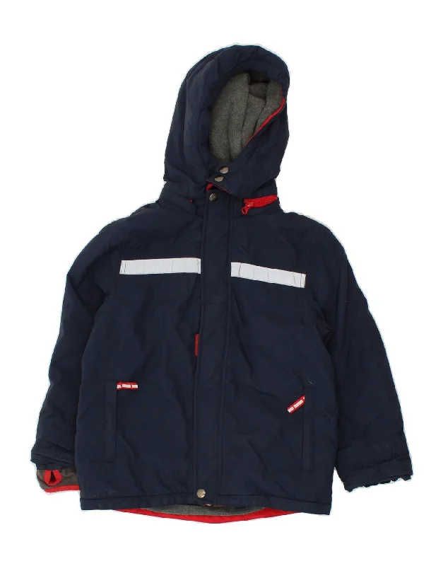 men's versatile jackets -BODEN Boys Hooded Windbreaker Jacket 7-8 Years Navy Blue Polyester