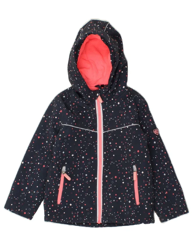 men's waterproof winter jackets -C&A Girls Hooded Windbreaker Jacket 4-5 Years Navy Blue Geometric